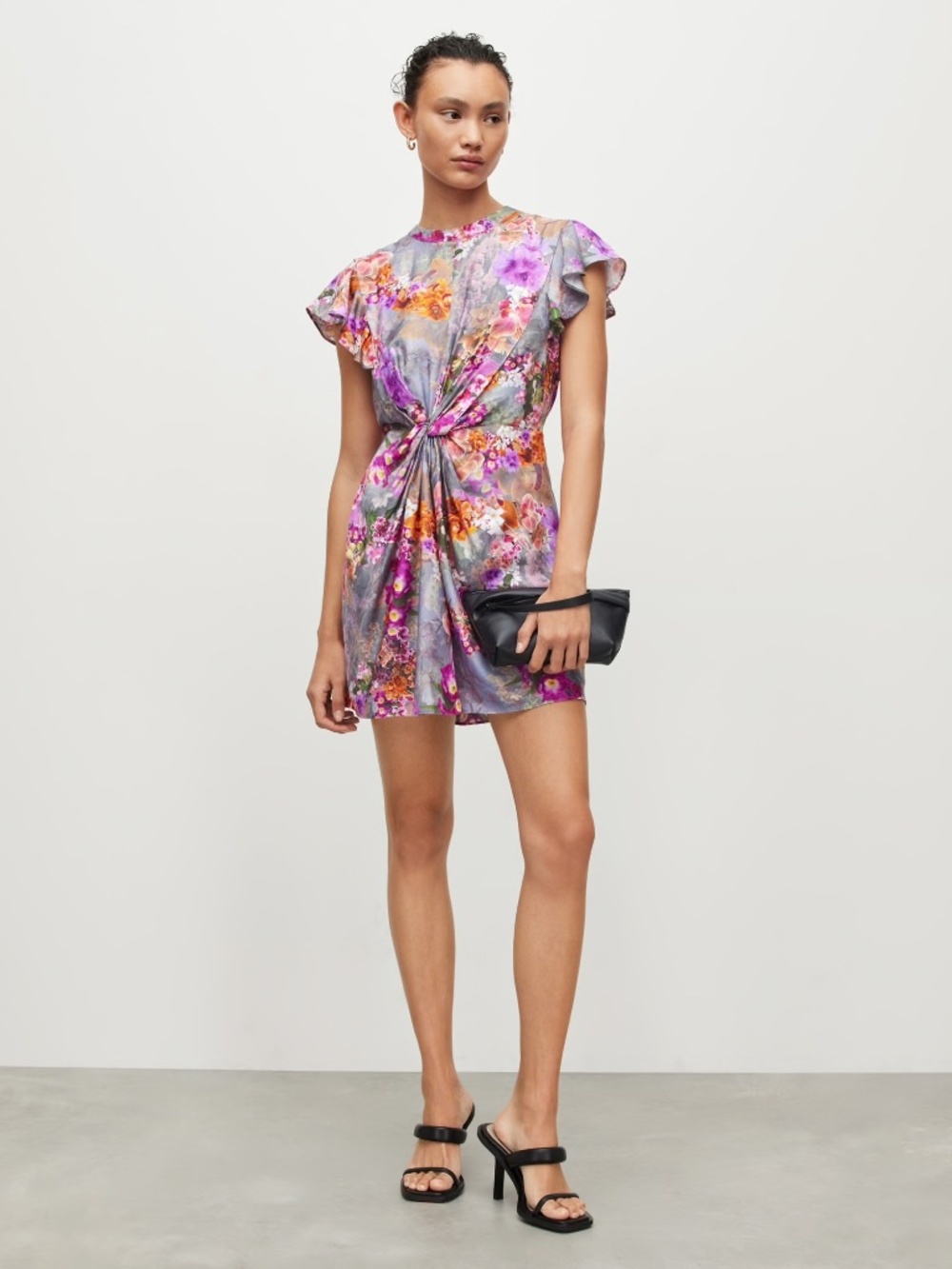 All Saints Jemille Lucia Silk Blend Mini Dress NWT US8 Peace Pink